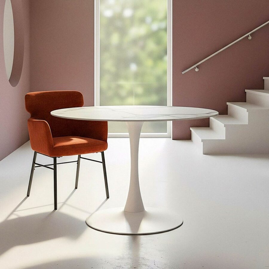 Table à Manger Céramique Blanc Ixia 100cm