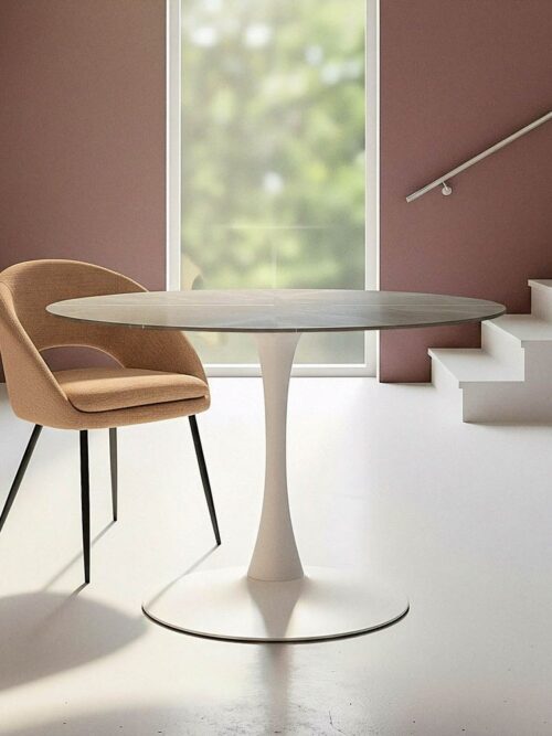 Table à Manger Gris Pierre Ixia 100cm