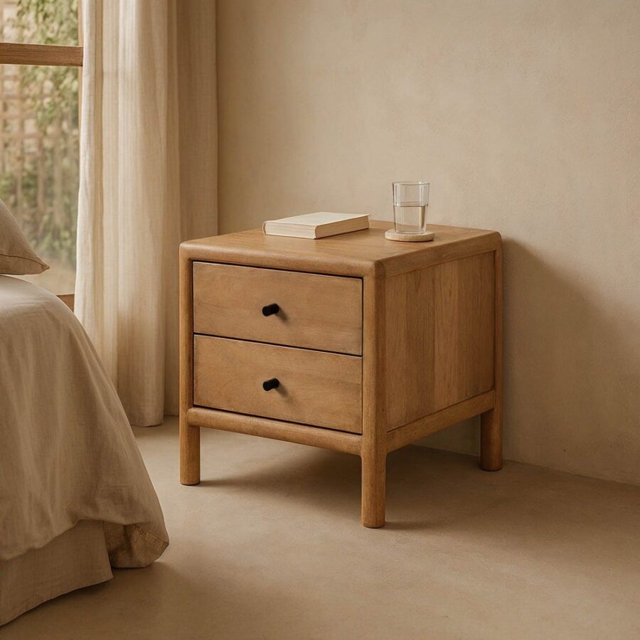 Table De Chevet Massif De Manguier Macarella Ixia 45cm