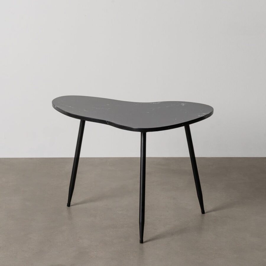 Petit Table Noir Mètal-Marbre Ixia 60 cm