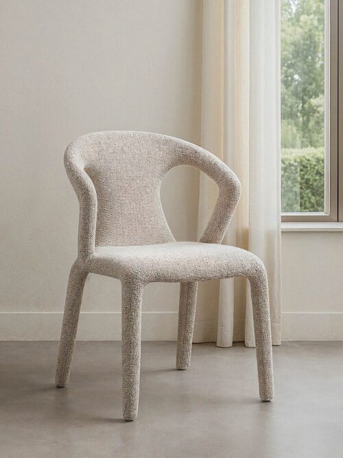 Chaise Marbré Gris Étoffe Ixia 52 cm