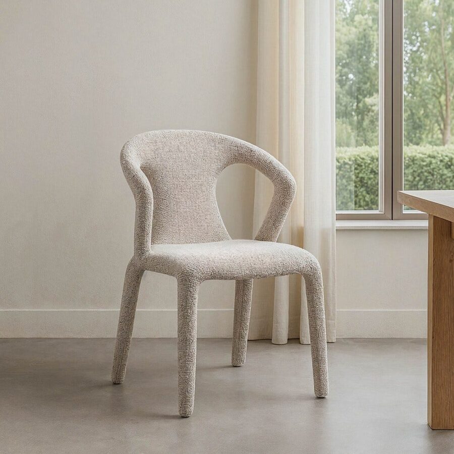 Chaise Marbré Gris Étoffe Ixia 52 cm