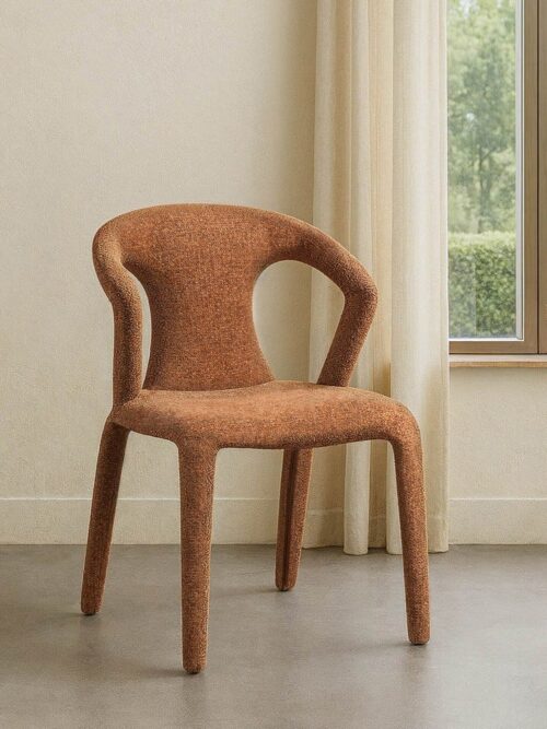 Chaise Marbré Marron Étoffe Ixia 52 cm