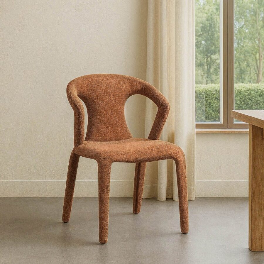 Chaise Marbré Marron Étoffe Ixia 52 cm