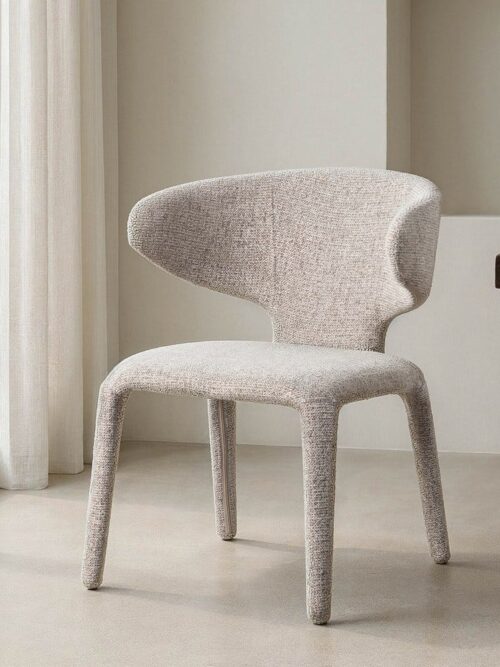 Chaise Marbré Gris Étoffe Ixia 58 cm