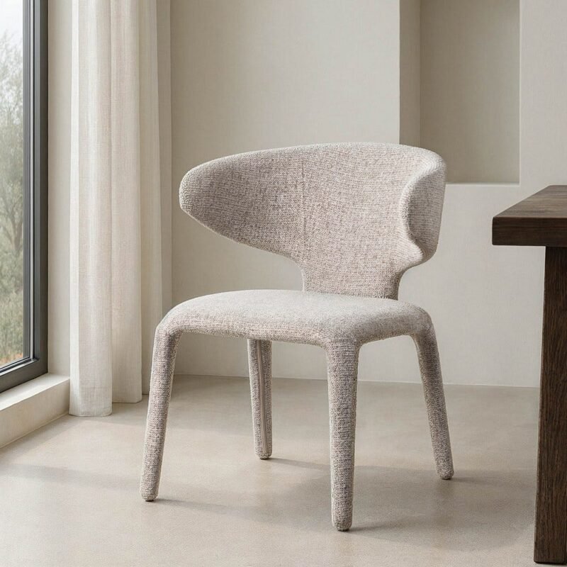 Lot de 2 : Chaise Gris Tissu Chiné Ixia 58 cm