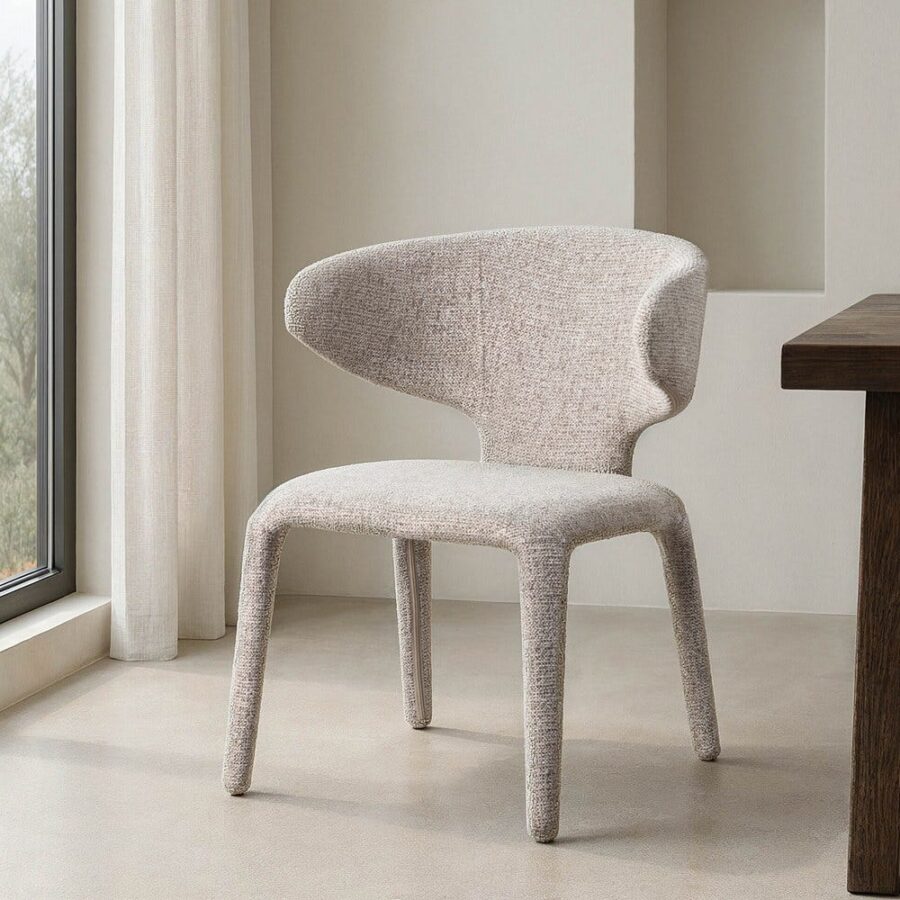 Chaise Marbré Gris Étoffe Ixia 58 cm