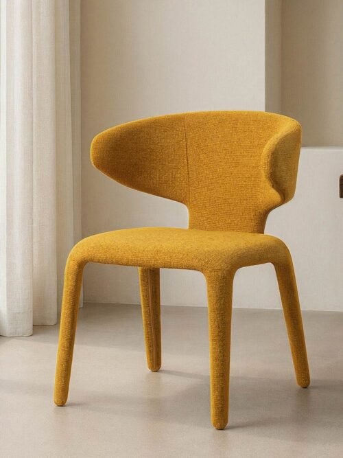 Chaise Marbré Moutarde Étoffe Ixia 58 cm