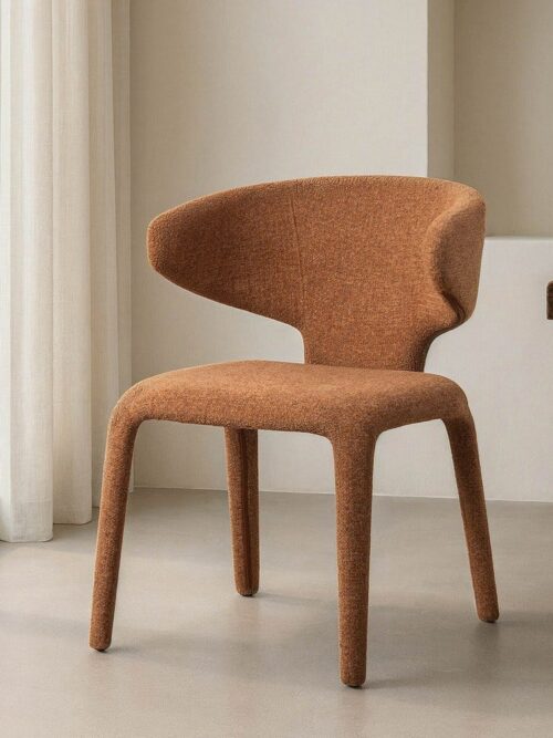 Chaise Marbré Marron Étoffe Ixia 58 cm