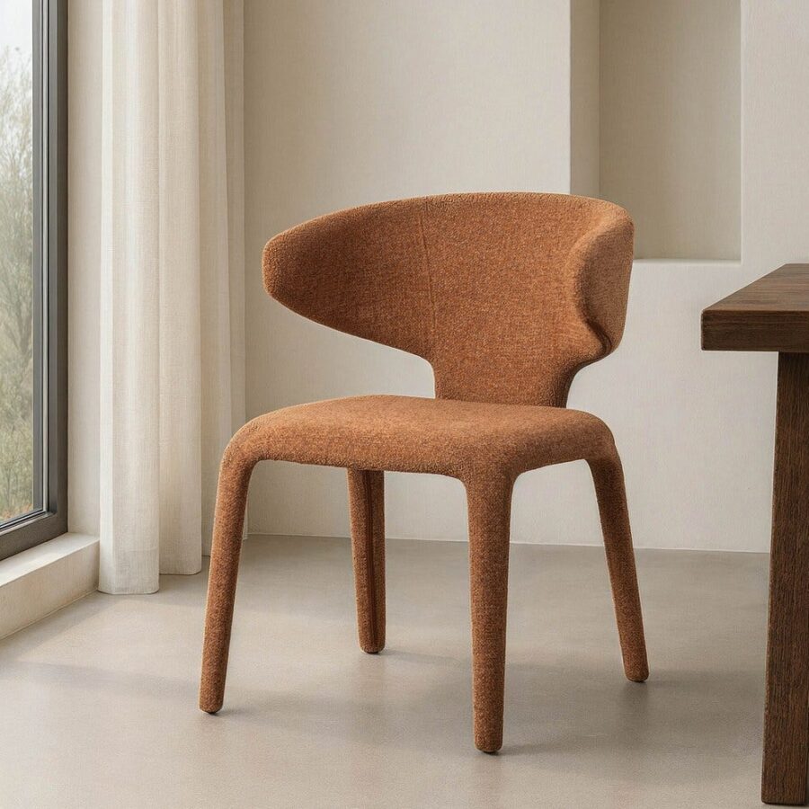 Chaise Marbré Marron Étoffe Ixia 58 cm