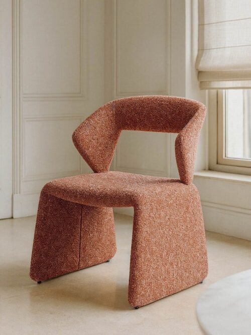 Chaise Saumon Étoffe Ixia