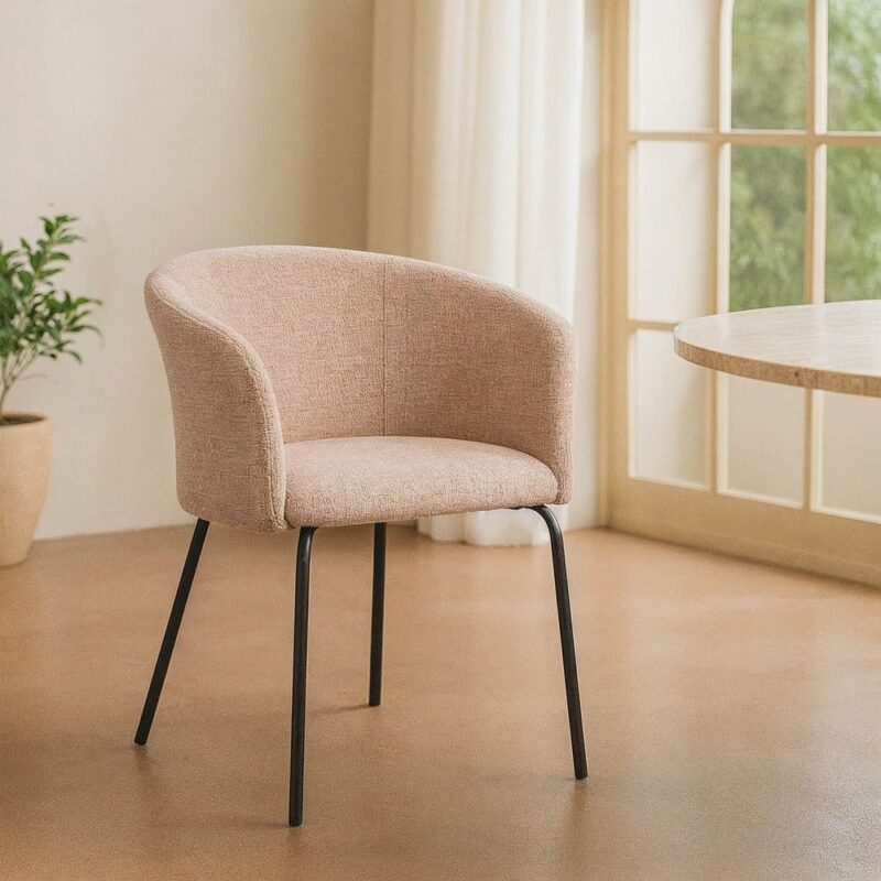 Chaise Rose Tissu-Métal Ixia 61 cm