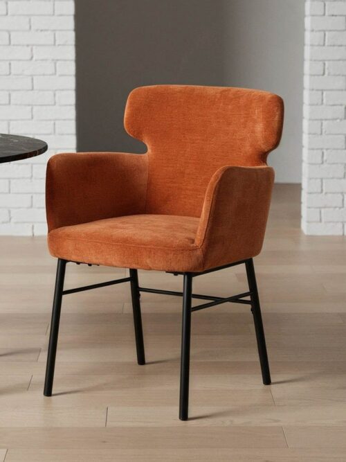 Chaise Terracotta Tissu-Métal Ixia 59 cm