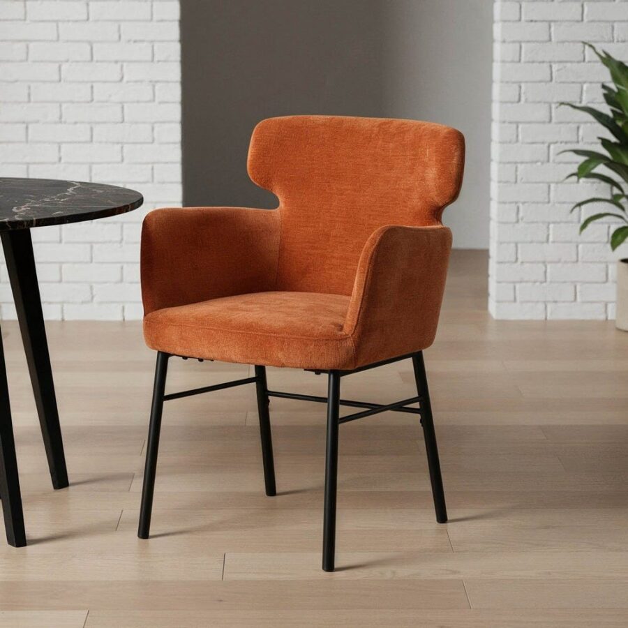 Chaise Terracotta Tissu-Métal Ixia 59 cm