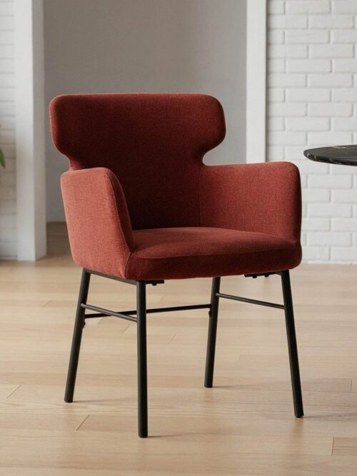 Chaise Bordeaux Tissu-Métal Ixia 59 cm