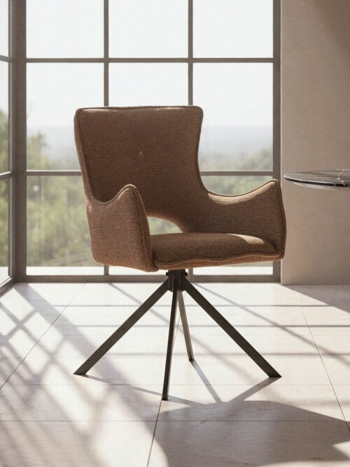 Chaise Beige Tissu-Métal Ixia 58 cm