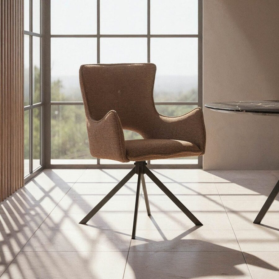 Chaise Beige Tissu-Métal Ixia 58 cm