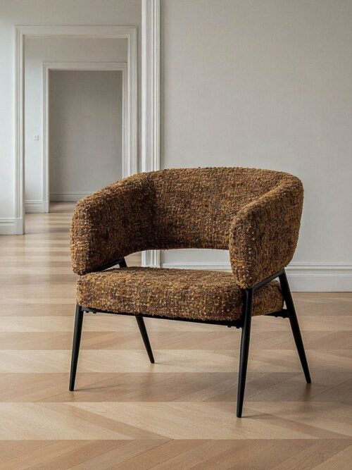 Fauteuil Marron Tissu-Métal Ixia