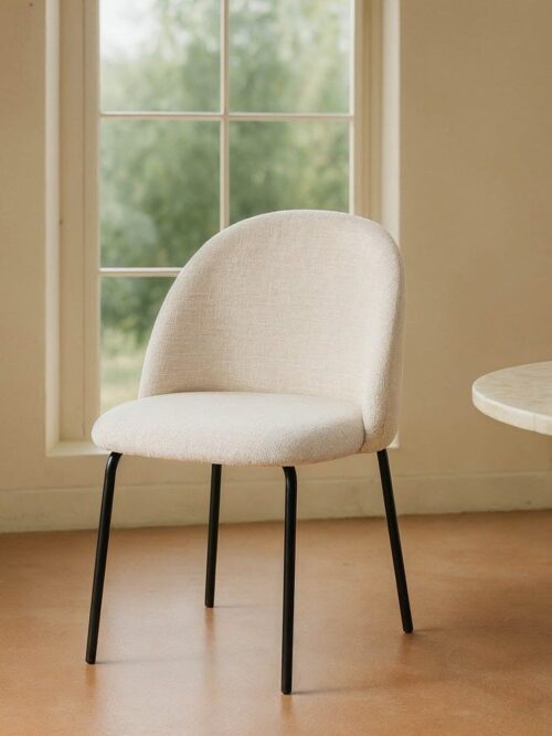 Chaise Crème Tissu-Métal Ixia 49 cm