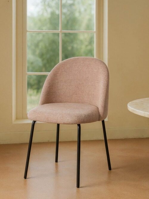Chaise Rose Tissu-Métal Ixia 49 cm