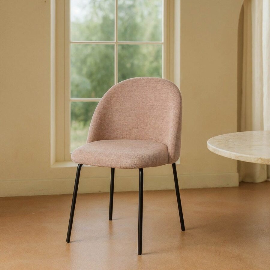 Chaise Rose Tissu-Métal Ixia 49 cm