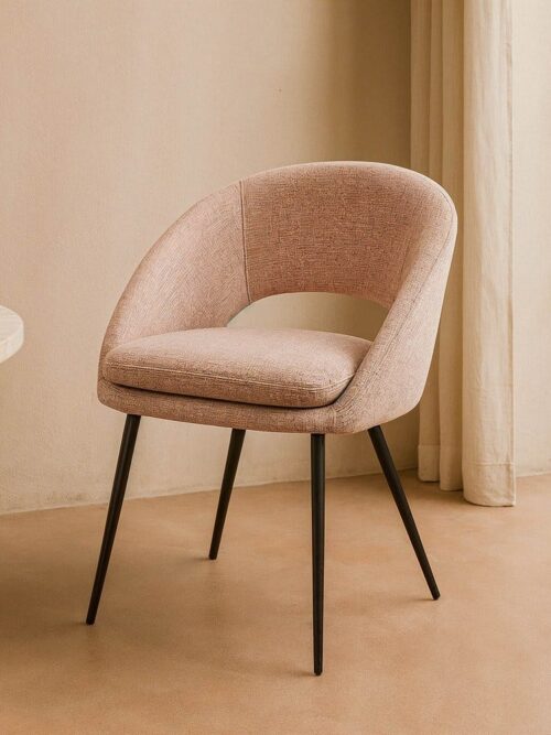 Chaise Rose Tissu-Métal Ixia 67 cm