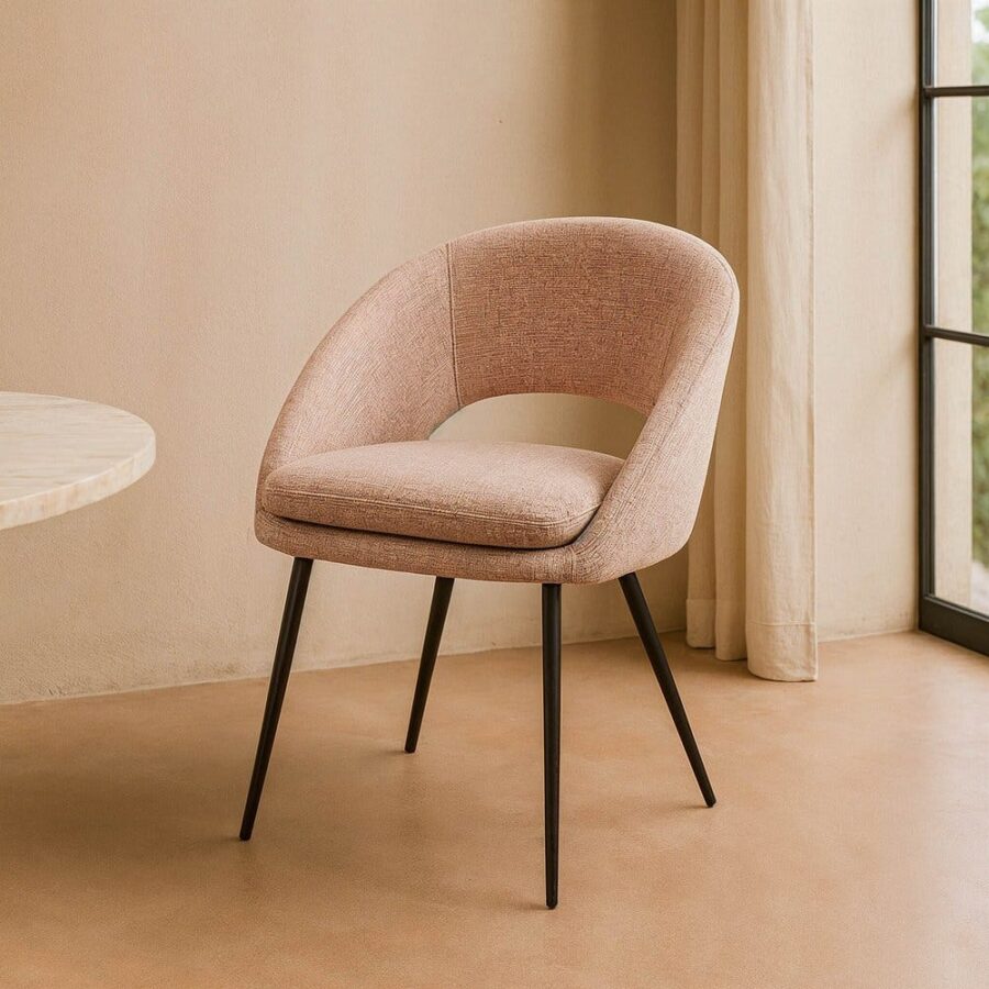 Chaise Rose Tissu-Métal Ixia 67 cm