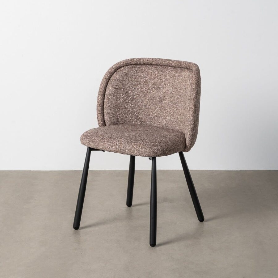 Chaise Marbré Taupe Tissu-Métal Ixia 56 cm