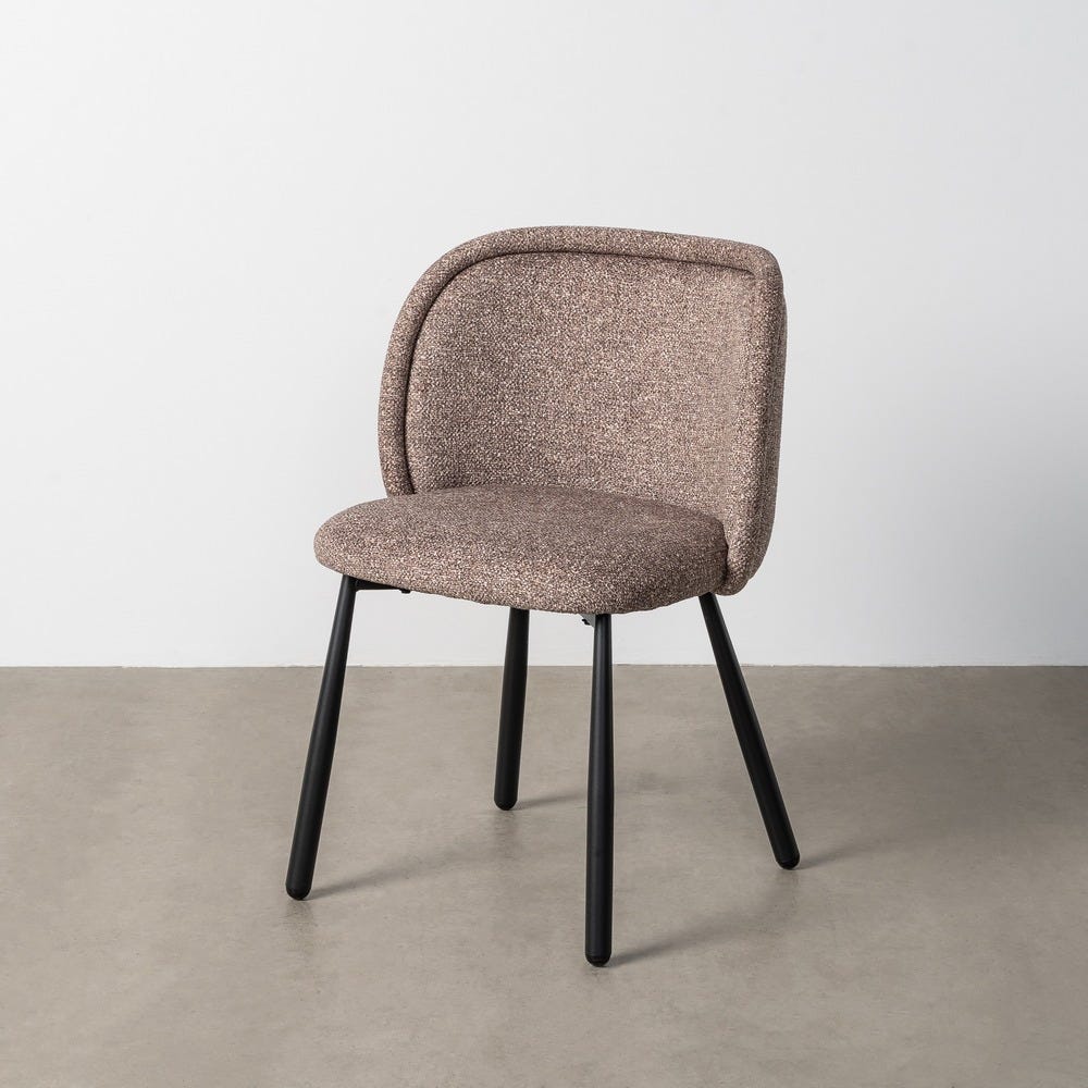 Chaise Marbré Taupe Tissu-Métal Ixia 56 cm