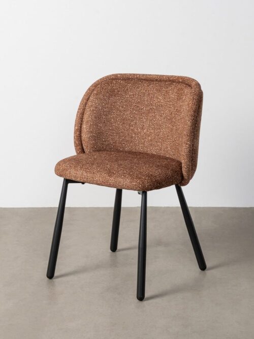 Chaise Marbré Ocre Tissu-Métal Ixia 56 cm