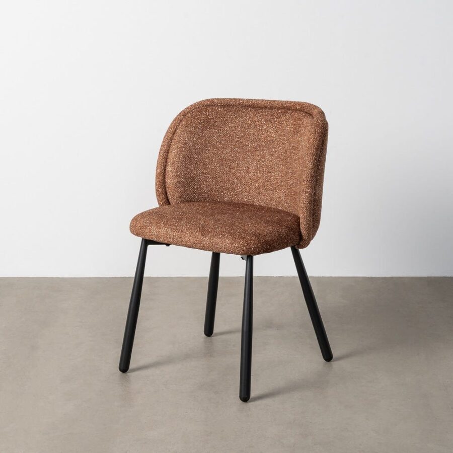 Chaise Marbré Ocre Tissu-Métal Ixia 56 cm