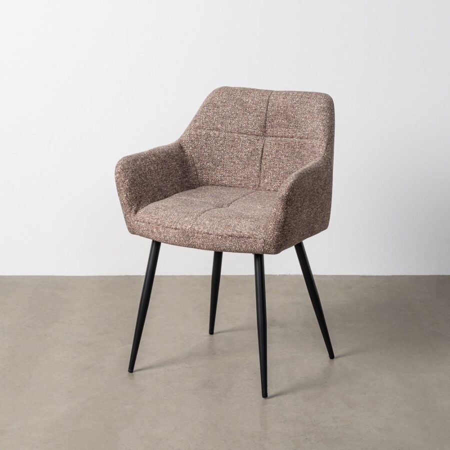 Chaise Marbré Taupe Tissu-Métal Ixia 59 cm