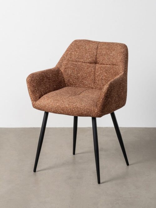 Chaise Marbré Ocre Tissu-Métal Ixia 59 cm