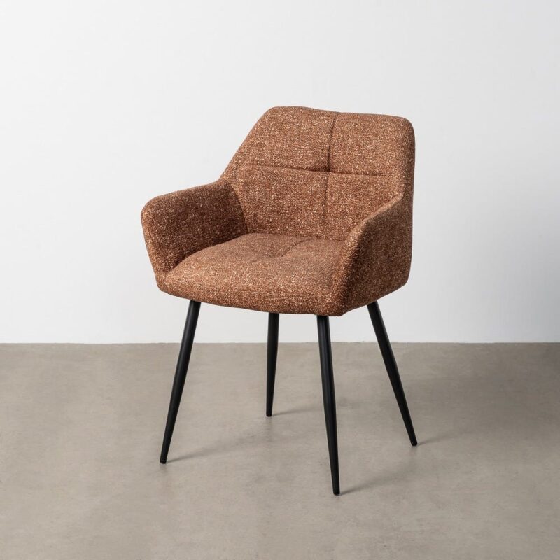 Chaise Marbré Ocre Tissu-Métal Ixia 59 cm
