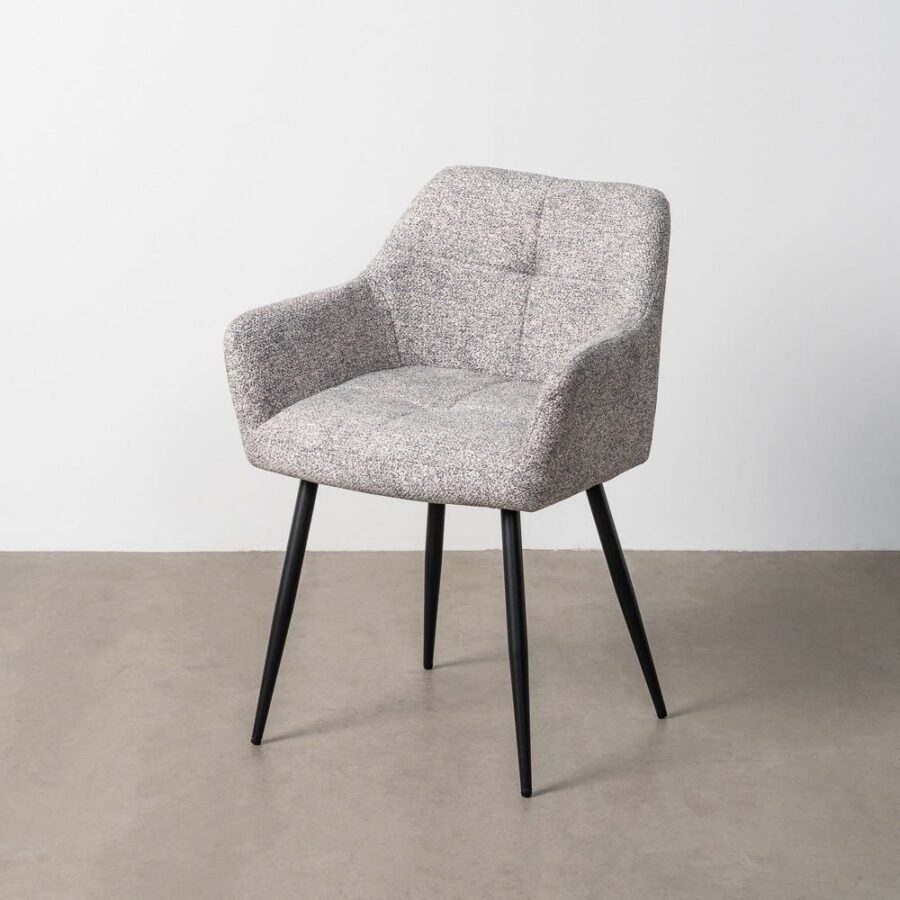 Chaise Marbré Gris-Blanc Tissu-Métal Ixia 59 cm