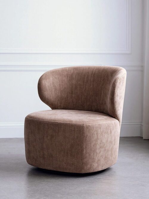 Fauteuil Pivotant Taupe Ixia 73 cm