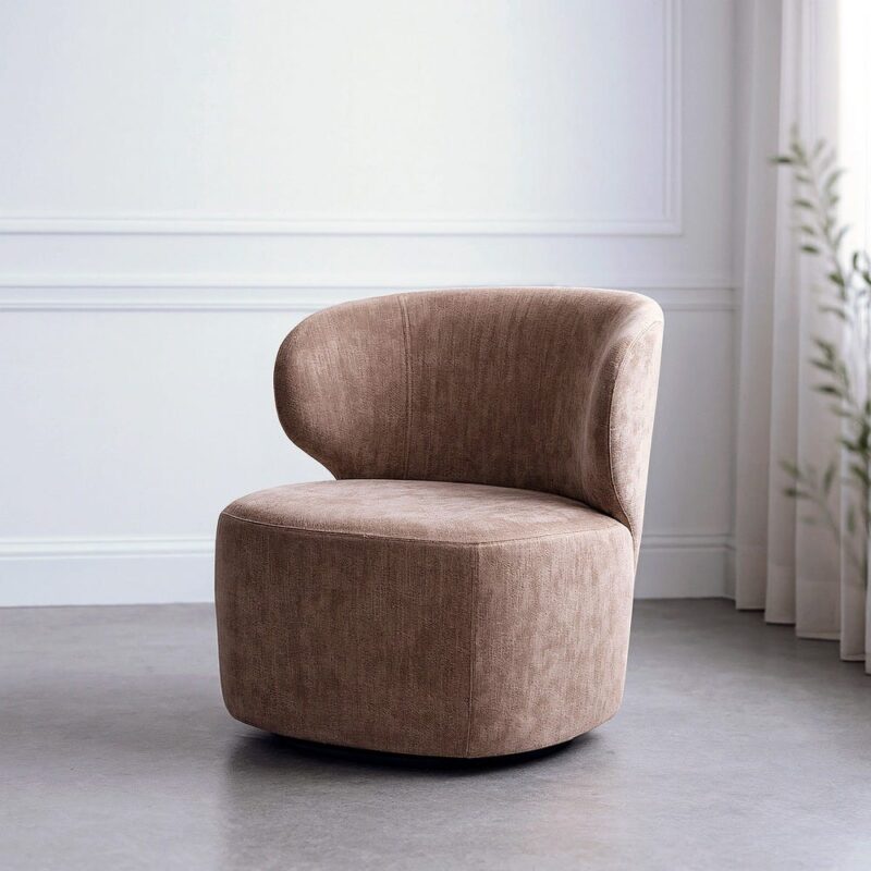 Fauteuil Pivotant Taupe Ixia 73 cm