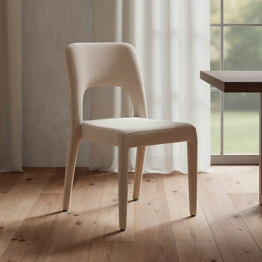 Chaise Empilable Crème Étoffe Ixia 47 cm