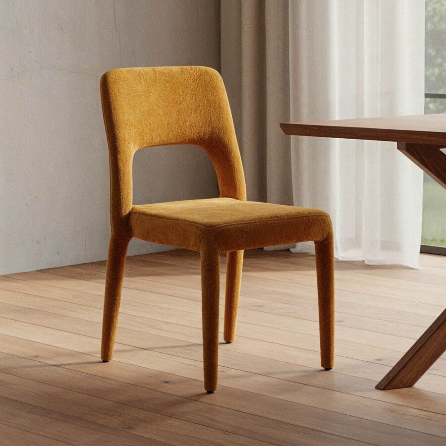 Chaise Empilable Moutarde Étoffe Ixia 47 cm