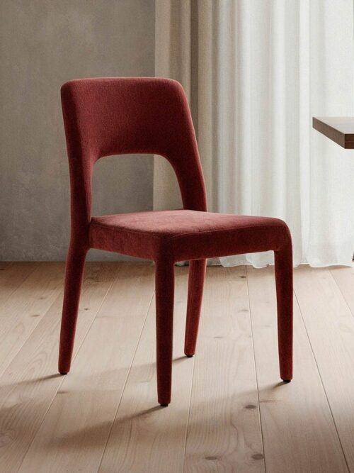 Chaise Empilable Bordeaux Étoffe Ixia 47 cm