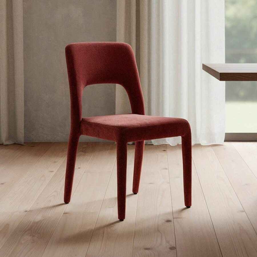 Chaise Empilable Bordeaux Étoffe Ixia 47 cm