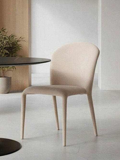 Chaise Empilable Crème Étoffe Ixia 50 cm