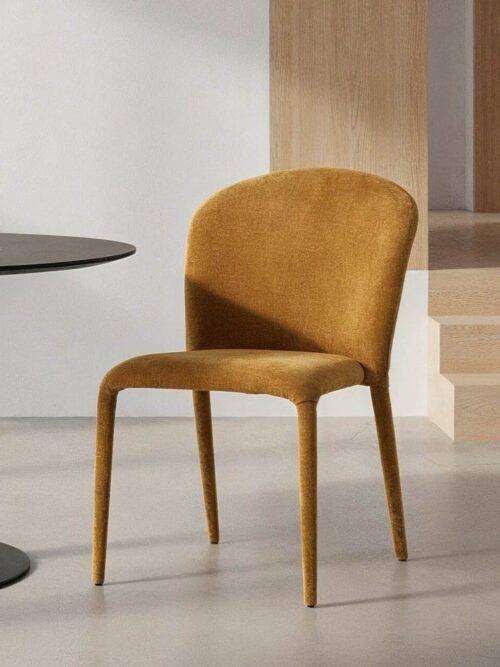 Chaise Empilable Moutarde Étoffe Ixia 50 cm