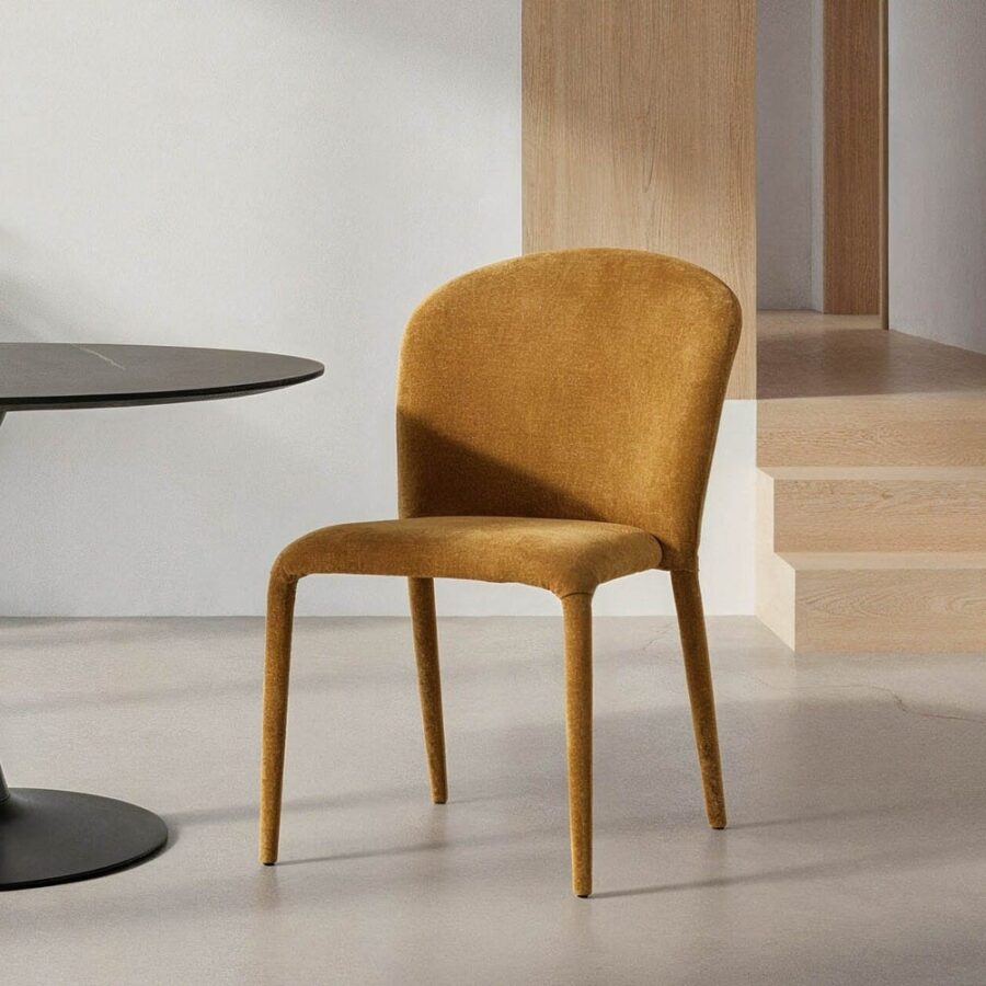 Chaise Empilable Moutarde Étoffe Ixia 50 cm