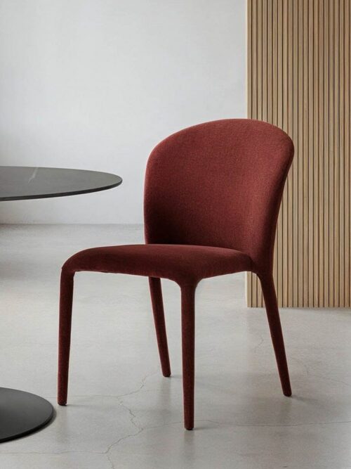 Chaise Empilable Bordeaux Étoffe Ixia 50 cm