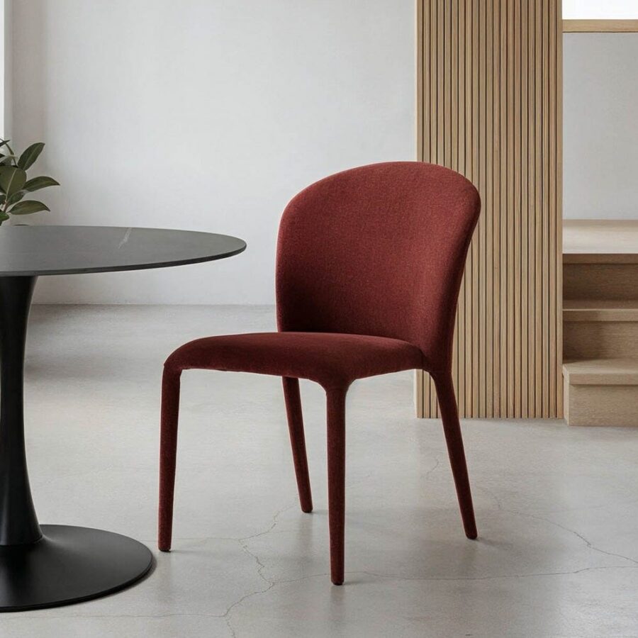 Chaise Empilable Bordeaux Étoffe Ixia 50 cm