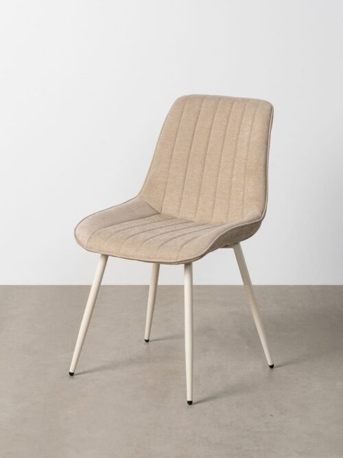 Chaise Beige Tissu-Métal Ixia 50 cm