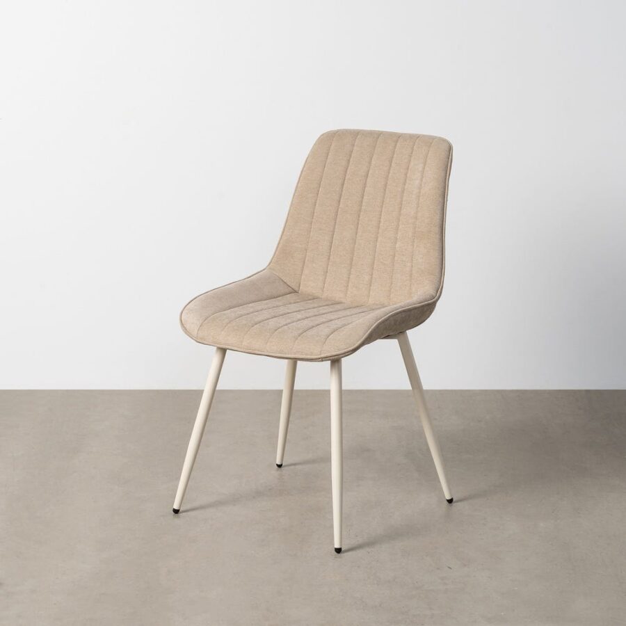 Chaise Beige Tissu-Métal Ixia 50 cm