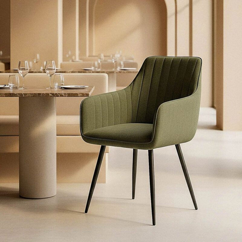 Chaise Vert Tissu-Métal Ixia 55 cm