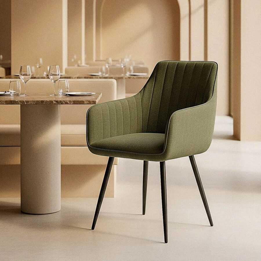 Chaise Vert Tissu-Métal Ixia 55 cm